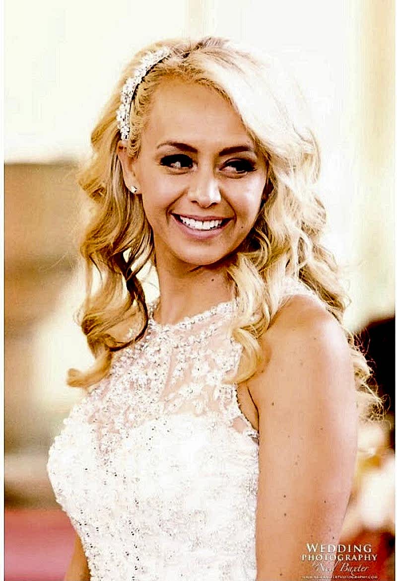 Blonde Hollywood waves Elegant Hair and Beauty Wedding Hair and Makeup Artist Suffolk at Hengrave Hall