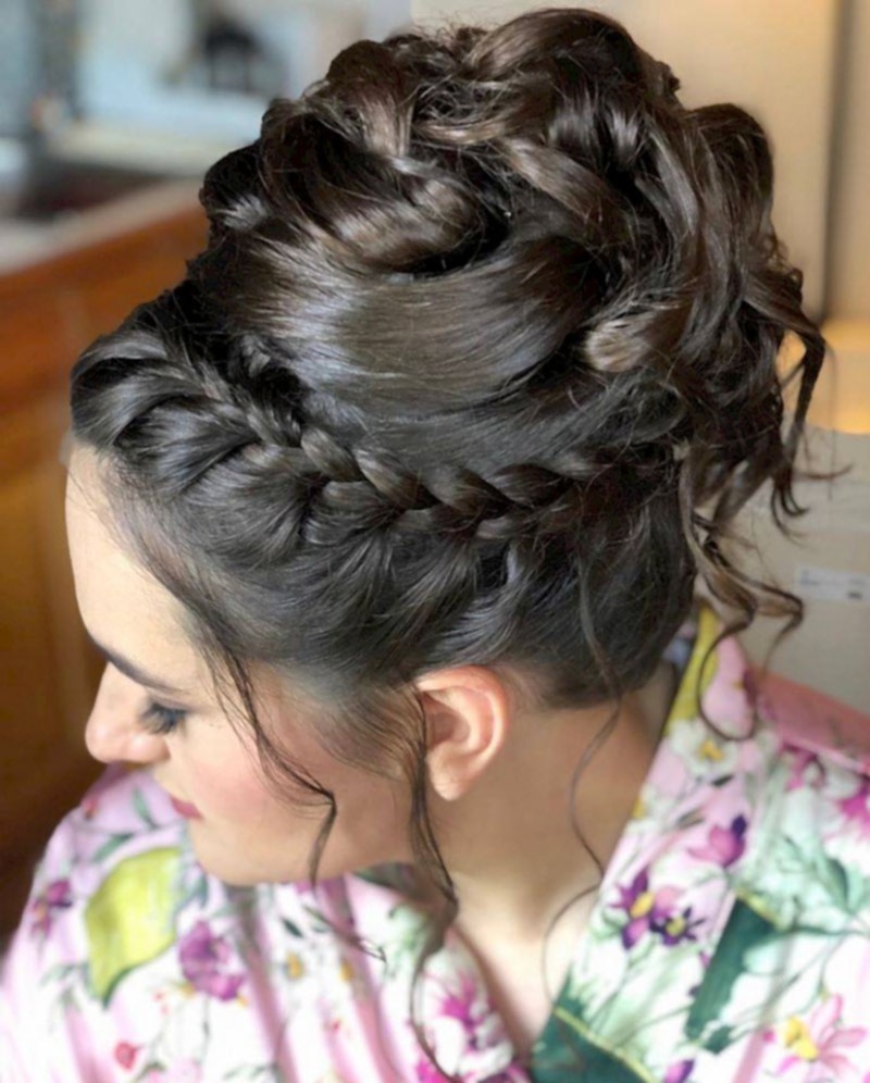 Wedding hair updo using plaits Elegant Hair and Beauty Bridal Hair and Makeup Artist Bury St Edmunds